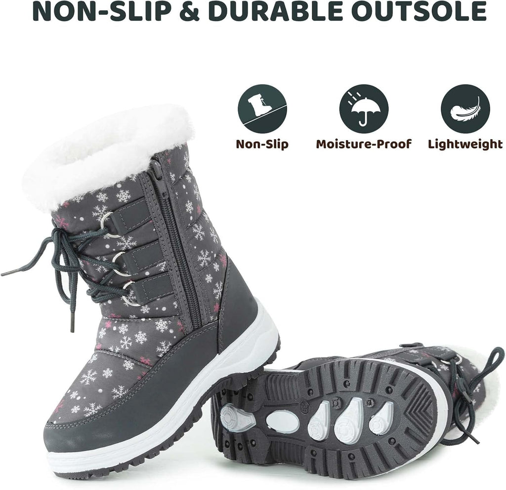 Kids Girls Insulated Fur Winter Warm Snow Boots Toddler/Little Kid