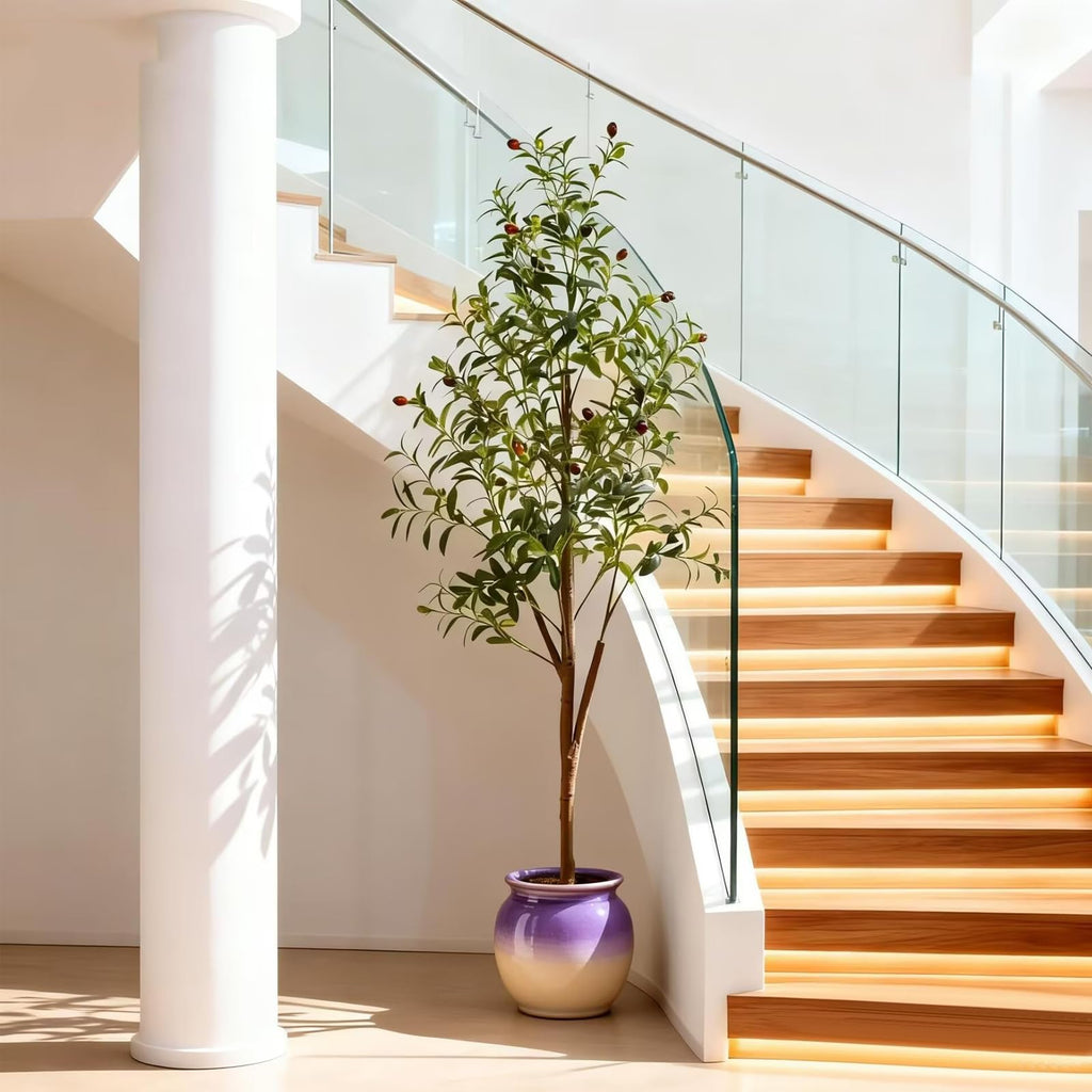 5FT Artificial Olive Tree Indoor, Tall Faux Olive Tree with Pot&Basket, Large Fake Olive Tree with Realistic 720 Silk