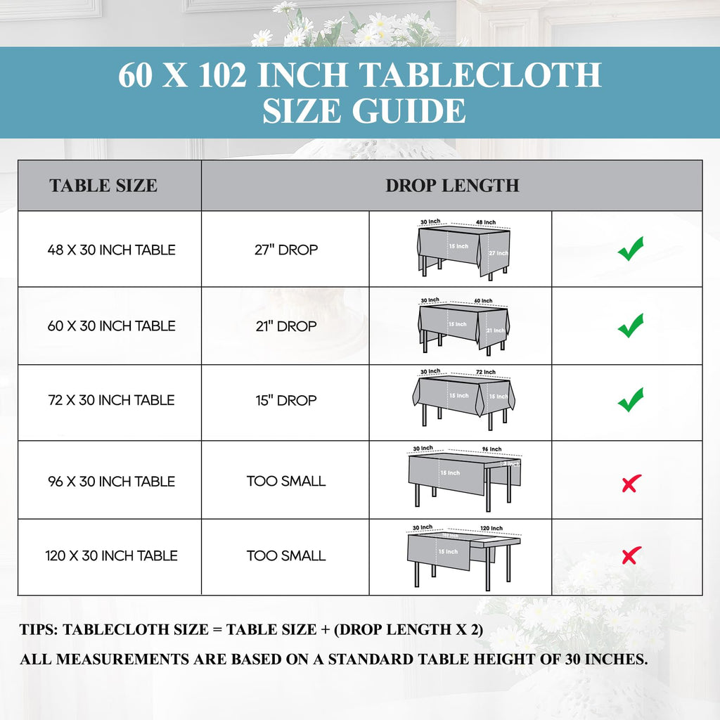 Everyday Series Rectangle Tablecloth 60" x 102" 10 Pack Black