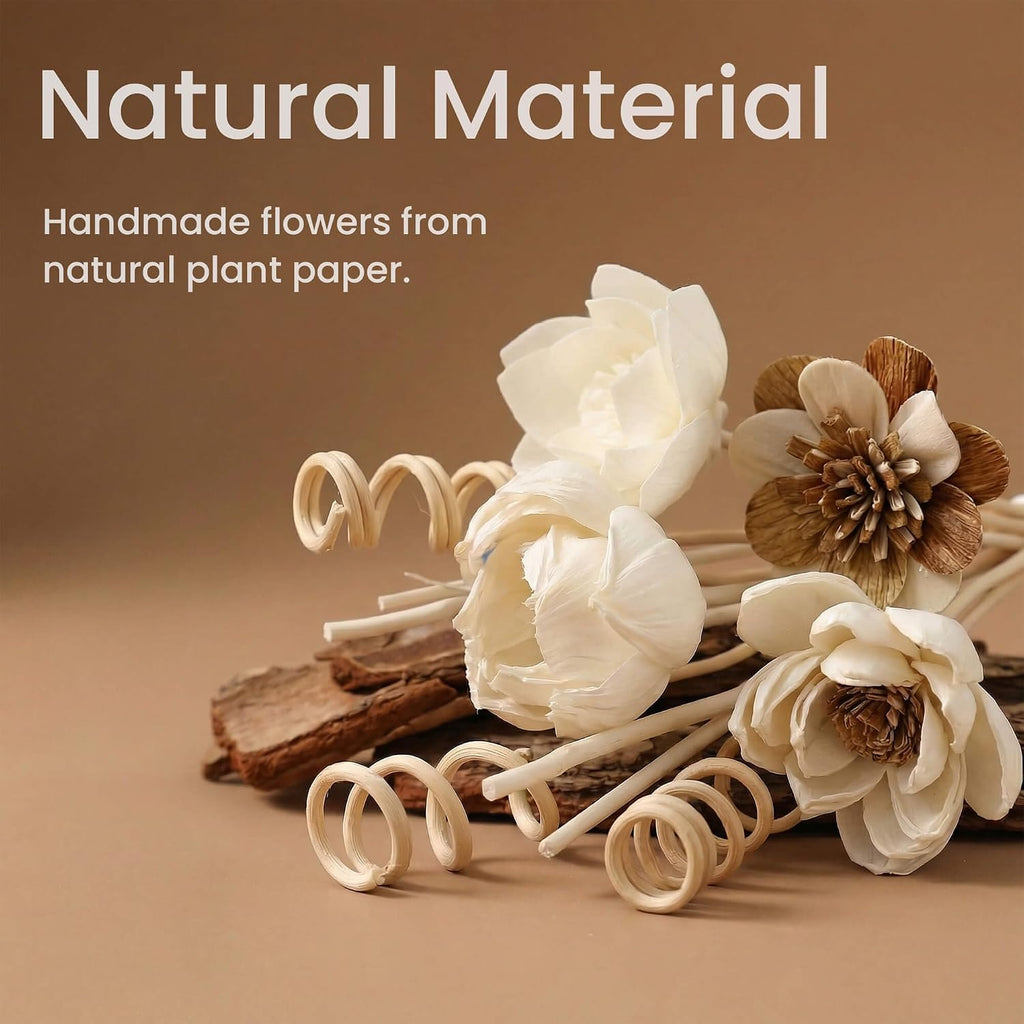 Reed Diffuser Sticks Natural Paper Flower Decor - Set of 12