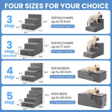 Dog Stairs for Small Dogs, 3-Step Non-Slip Pet Stairs for Couch Sofa and Chair, Dog Bed Stairs for Puppy