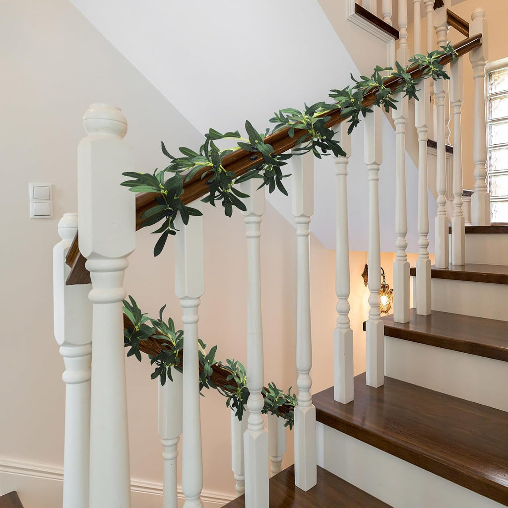 Artificial Leaf Vine Garland Olive Green Vine, 10 Ft - Set of 2