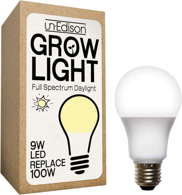 Un-Edison LED Grow Light Bulb Full Spectrum Replaces up to 100W - A19 Daylight White Plant Growing Light Bulb