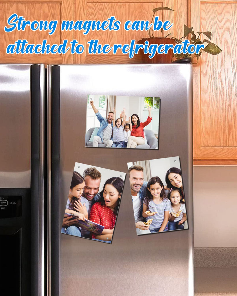 3 Pack 8x10 Acrylic Picture Frames, Double Sided Magnetic Display