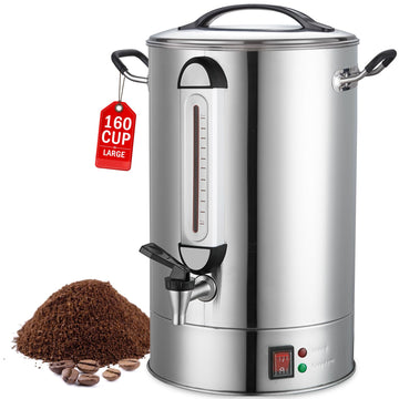 Commercial Coffee Urn 24L 160Cup Stainless Steel Quick Brew Hot Dispenser for Catering, Commercial Grade Large