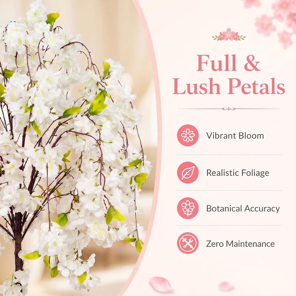 6FT Artificial Cherry Blossom Tree, Faux Sakura Tree for Indoor