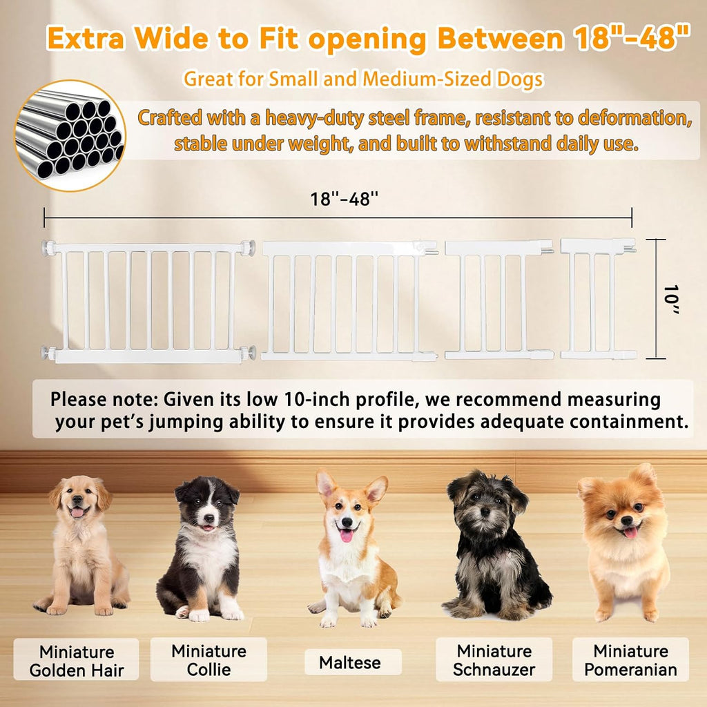 Dog Gate for Small Dogs, 10" Height Short Dog Gate