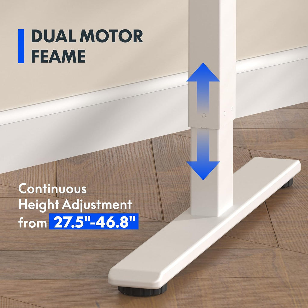 E3 Dual Motor Electric Standing Desk 55 x 28 Sit Stand Up Desk, Holds 220 lbs, Adjustable Height w/Memory Presets