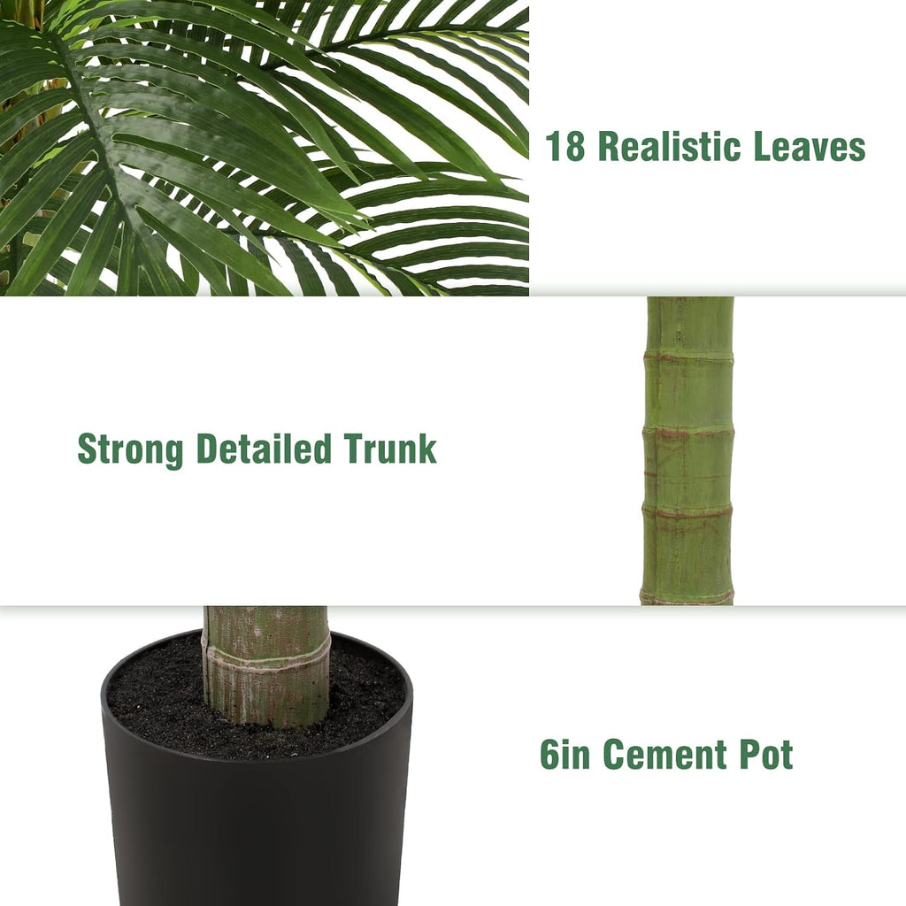 Palm Tree Artificial Tropical Plant 6FT Tall Faux Plants Indoor Fake Floor Plants Decorative Palm Tree House Large