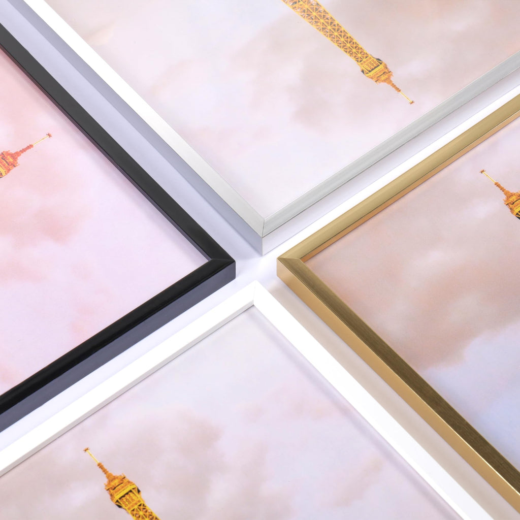 8x10 Picture Frame Glass, Thin Border, White Photo Frames, 3Pcs