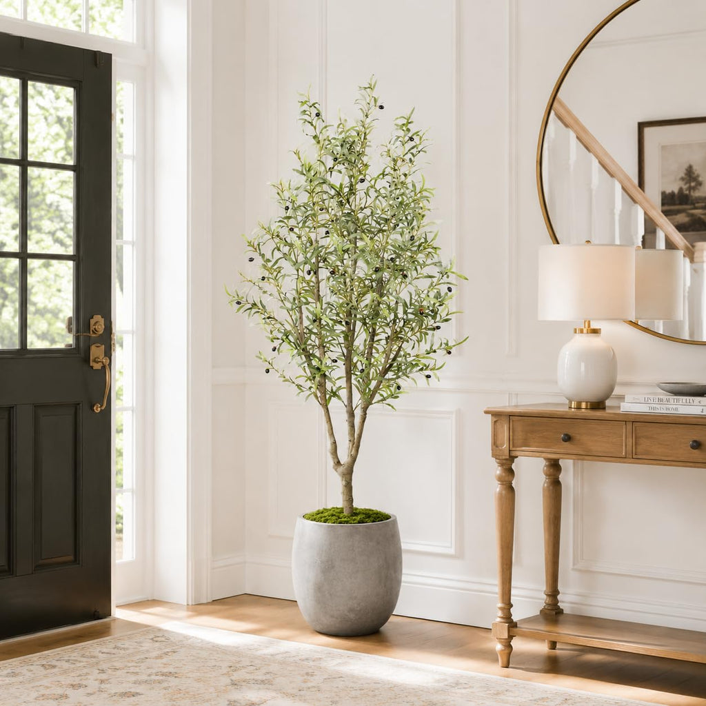 7FT Faux Olive Tree for Artificial Olive Tree Floor Plants Indoor Decor
