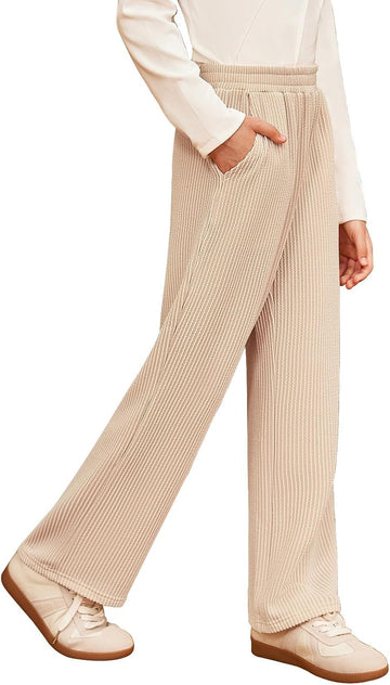 Girls Uniform Pants School Straight Leg Pockets