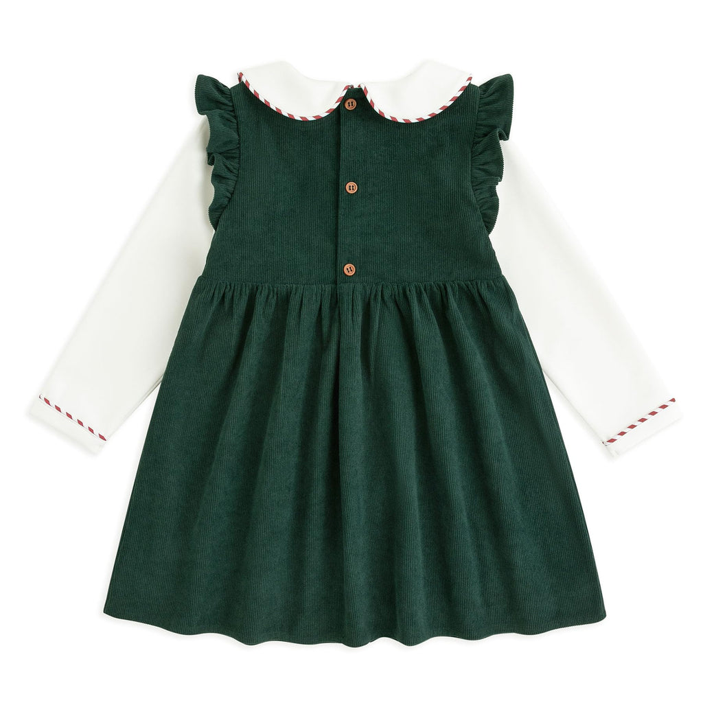 Toddler Christmas Dress, Peter Pan Collar, Green