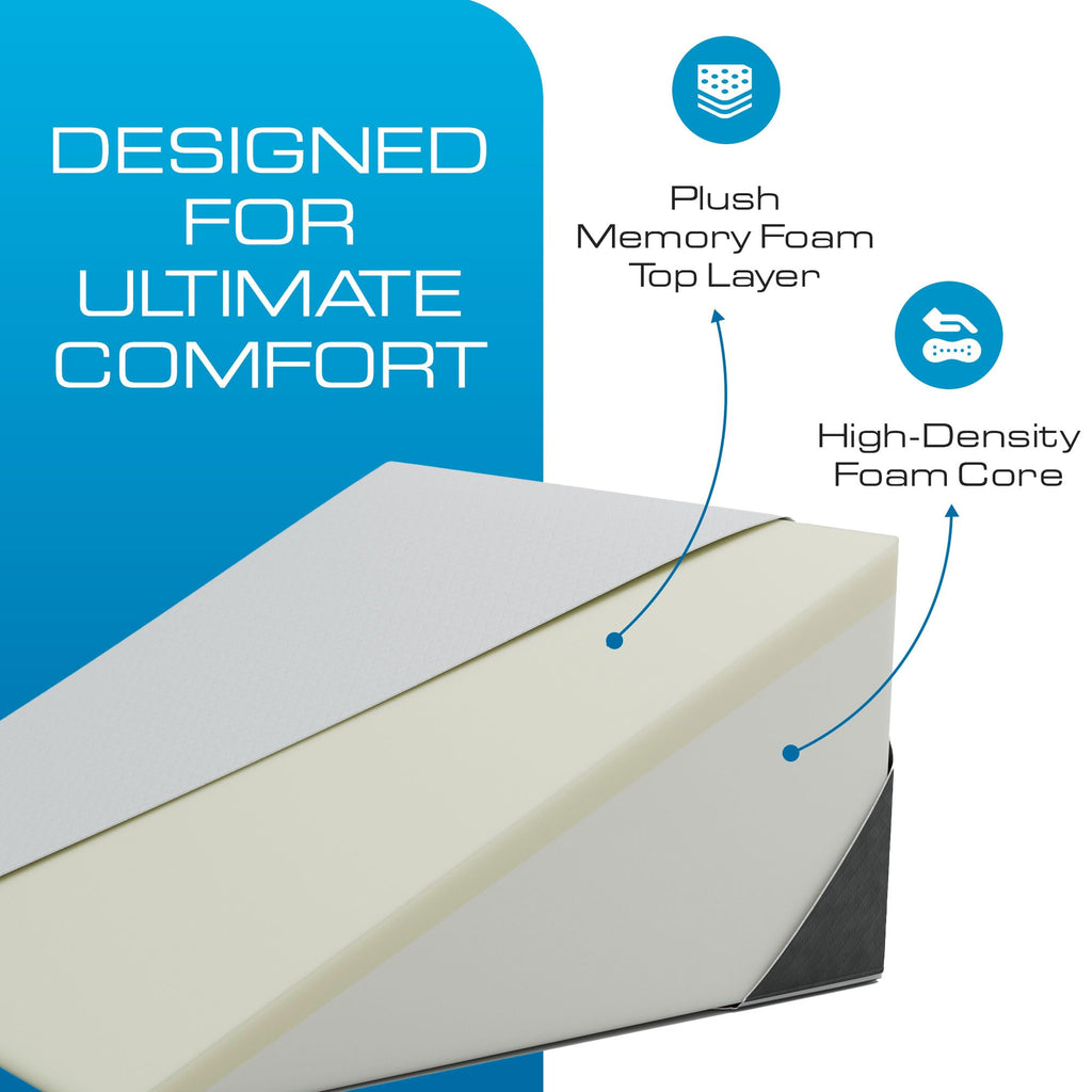 Extra Wide Bed Wedge Pillow | Super Large | Memory Foam Top and Jacquard Cover | for Sleeping Acid Reflux GERD (12