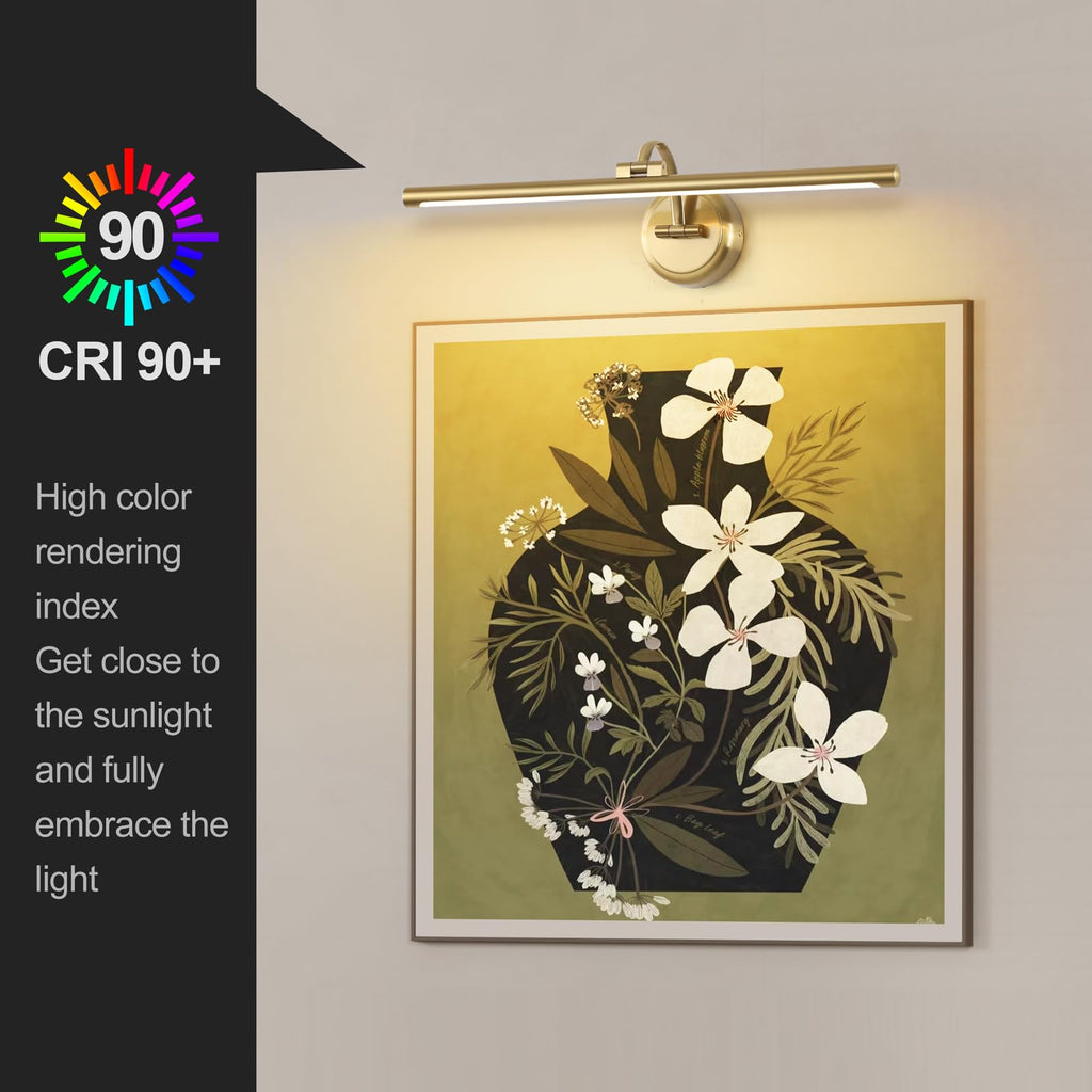 Hard-Wired Picture Lights 23.62 Inch Dimmable LED Wall Art Lighting Modern Brass Gallery Light Poster Lights