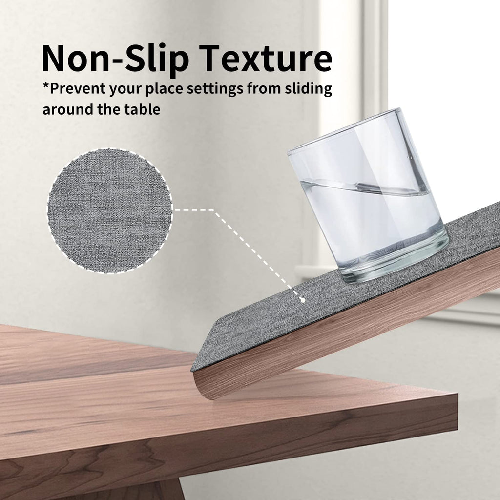 Faux Leather Placemats Set of 6, Easy to Clean, Grey
