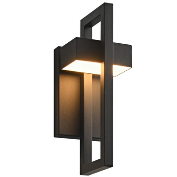 Outdoor Wall Lights Modern LED Exterior Lighting Fixtures, 3000K 20W Outdoor Wall Sconce for Porch, Matte Black