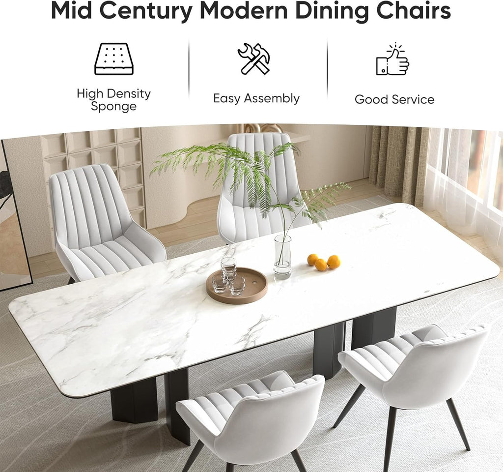 Nalupatio Modern Dining Chairs Set of 2, Comfy Dining Room Chairs with Thick Cushions