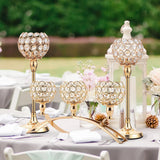 Set of 3 Gold Candle Holders Wedding Table Centerpieces,Tealight Candlestick Candelabra Stand with 3 Arms for