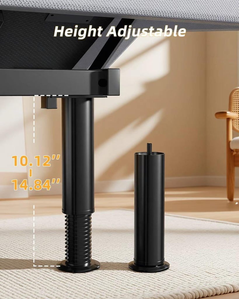 Adjustable Bed Frame King Size with Wireless Remote, Head Foot Incline, USB, Underbed Light - Heavy Duty Platform