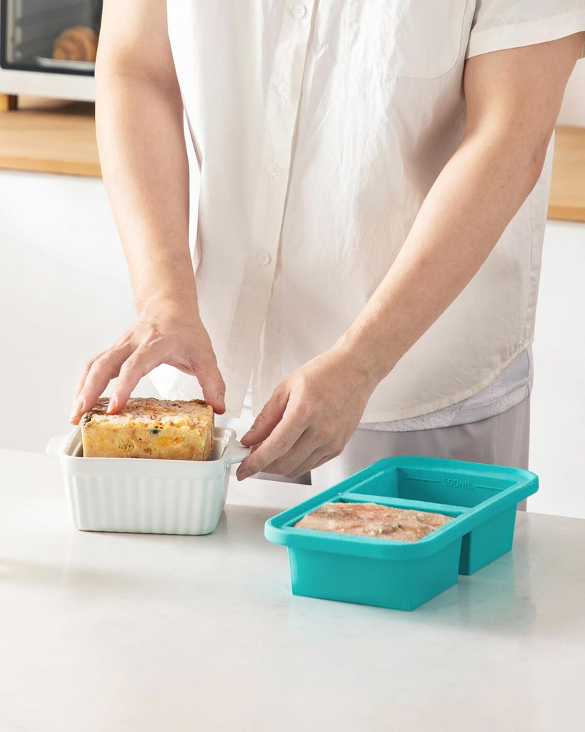 Dishes for Oven, Small Ceramic Dishes with Silicone Lids for Individual Portions 5.5" x 5.5" Square Casserole Dishes