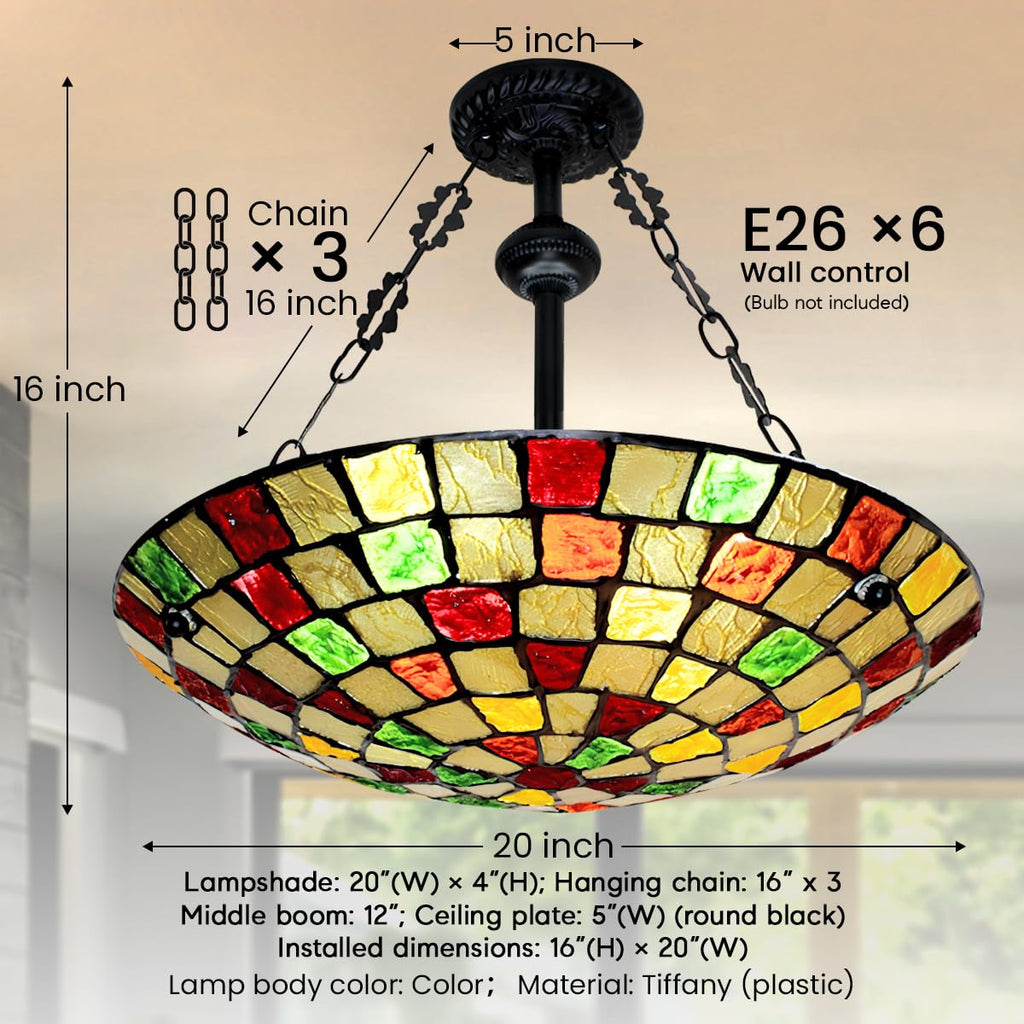 20" Vintage Chandeliers 5-Light Inverted Ceiling Lights
