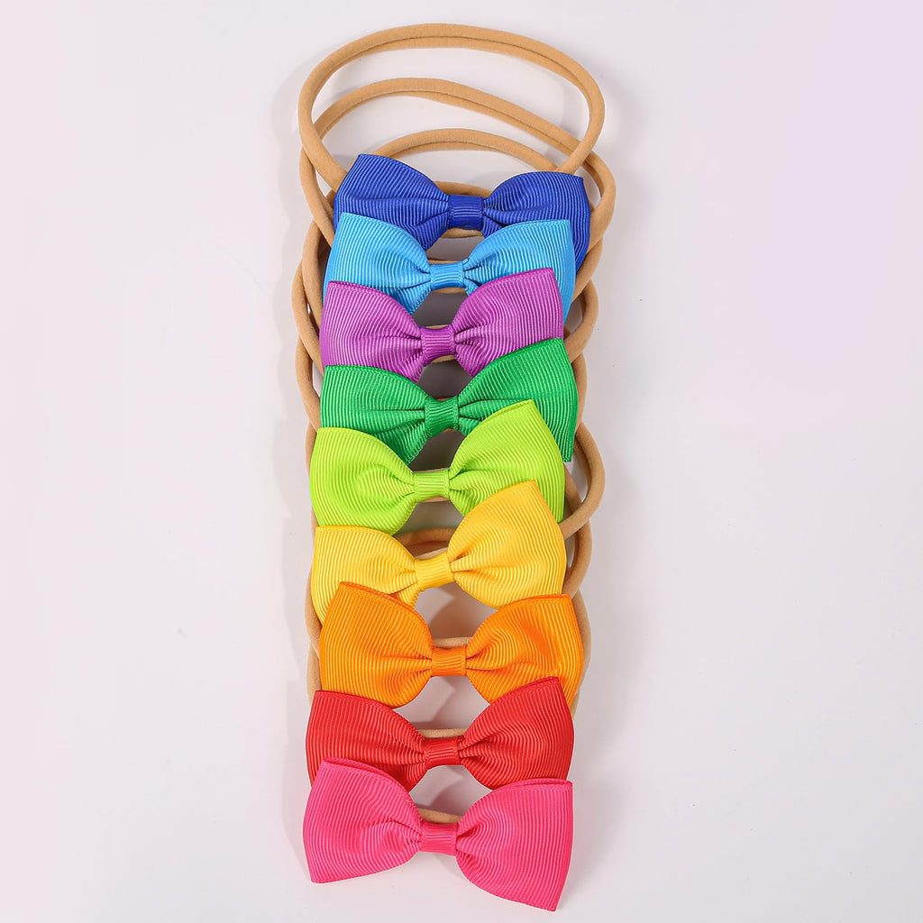 34pcs Baby Girls Headbands with Hair Bows,Solid Ribbon Bow for Infants