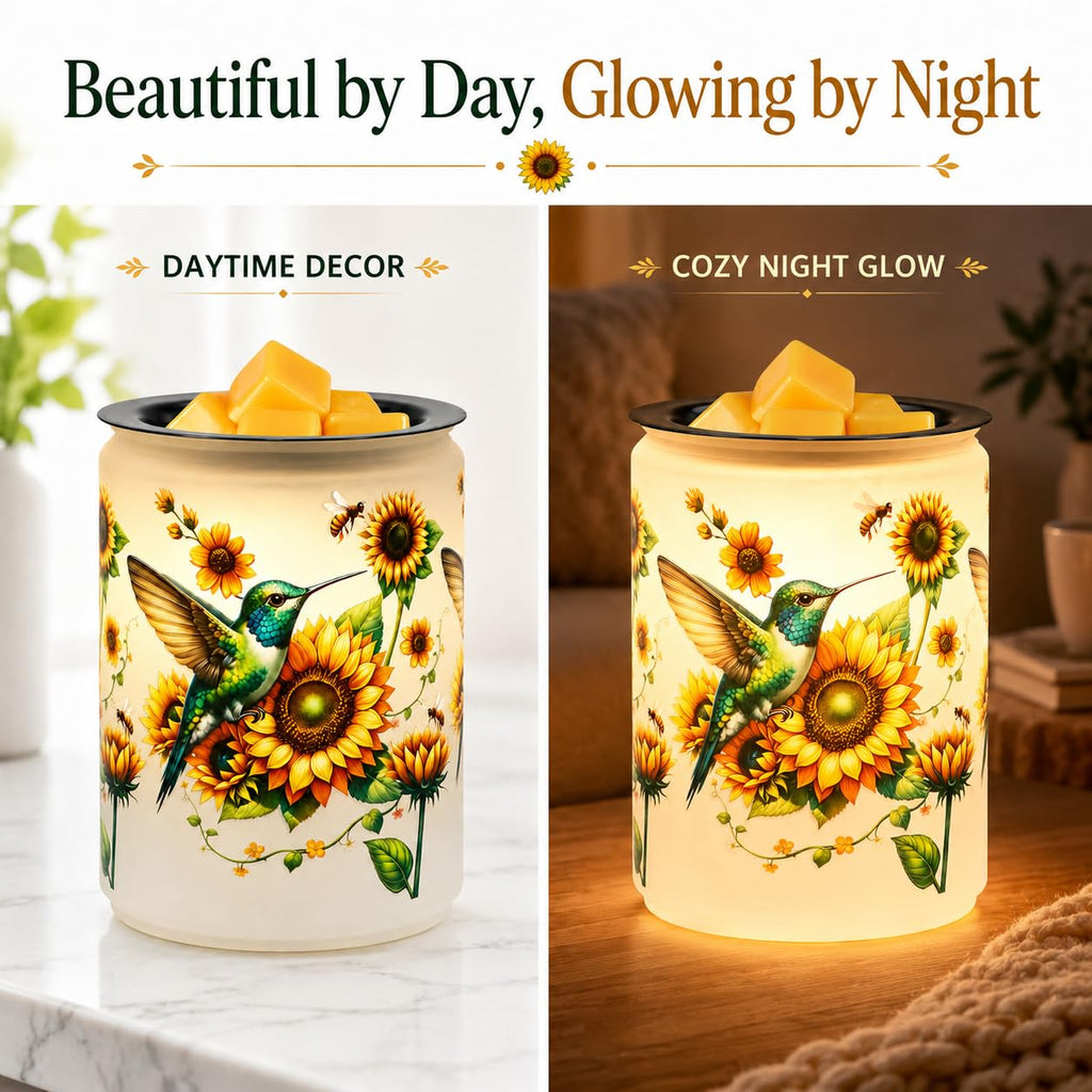Hummingbird Wax Melt Warmer, Electric Metal Wax Warmer with Night Light
