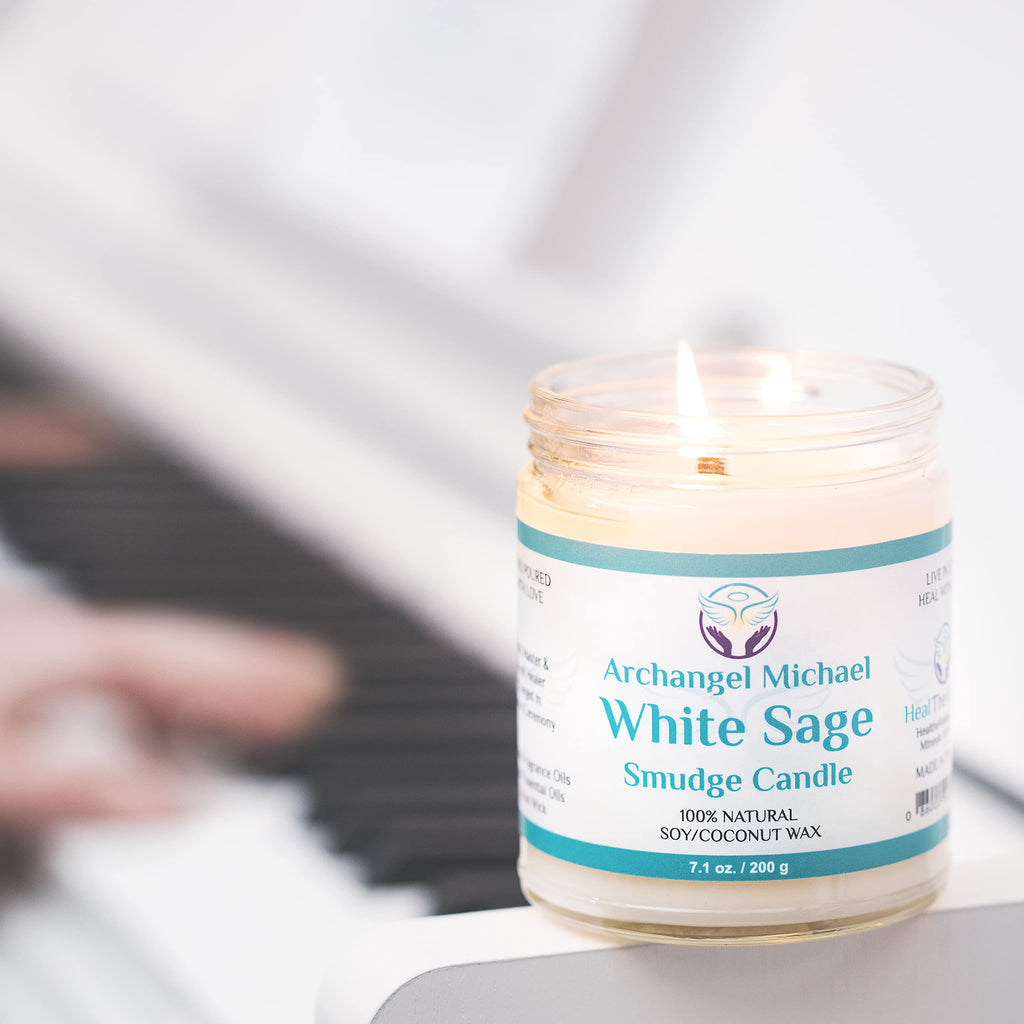 White Sage Candles for Cleansing House Chakra Healing | Energy Cleansing Smudge Candle | Natural Aromatherapy Candle