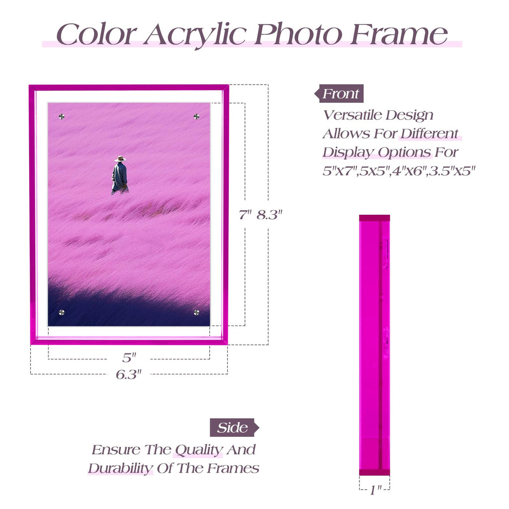 5x7 Picture Frame Acrylic Magnetic Wall Mounting/Self Standing Frame