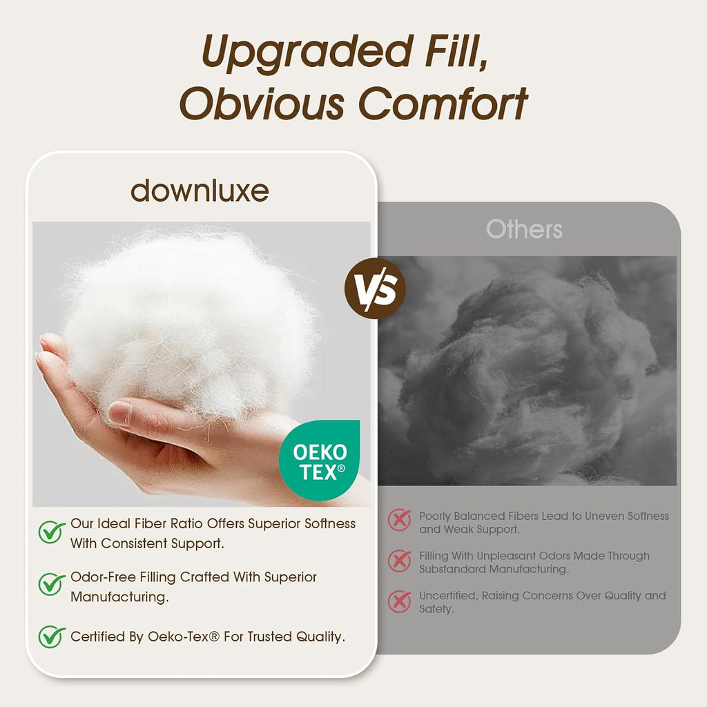 Down Alternative Pillows Queen Size Set of 2 - Hotel Collection Soft Bed Pillows for Sleeping, Perfect for Side, Back