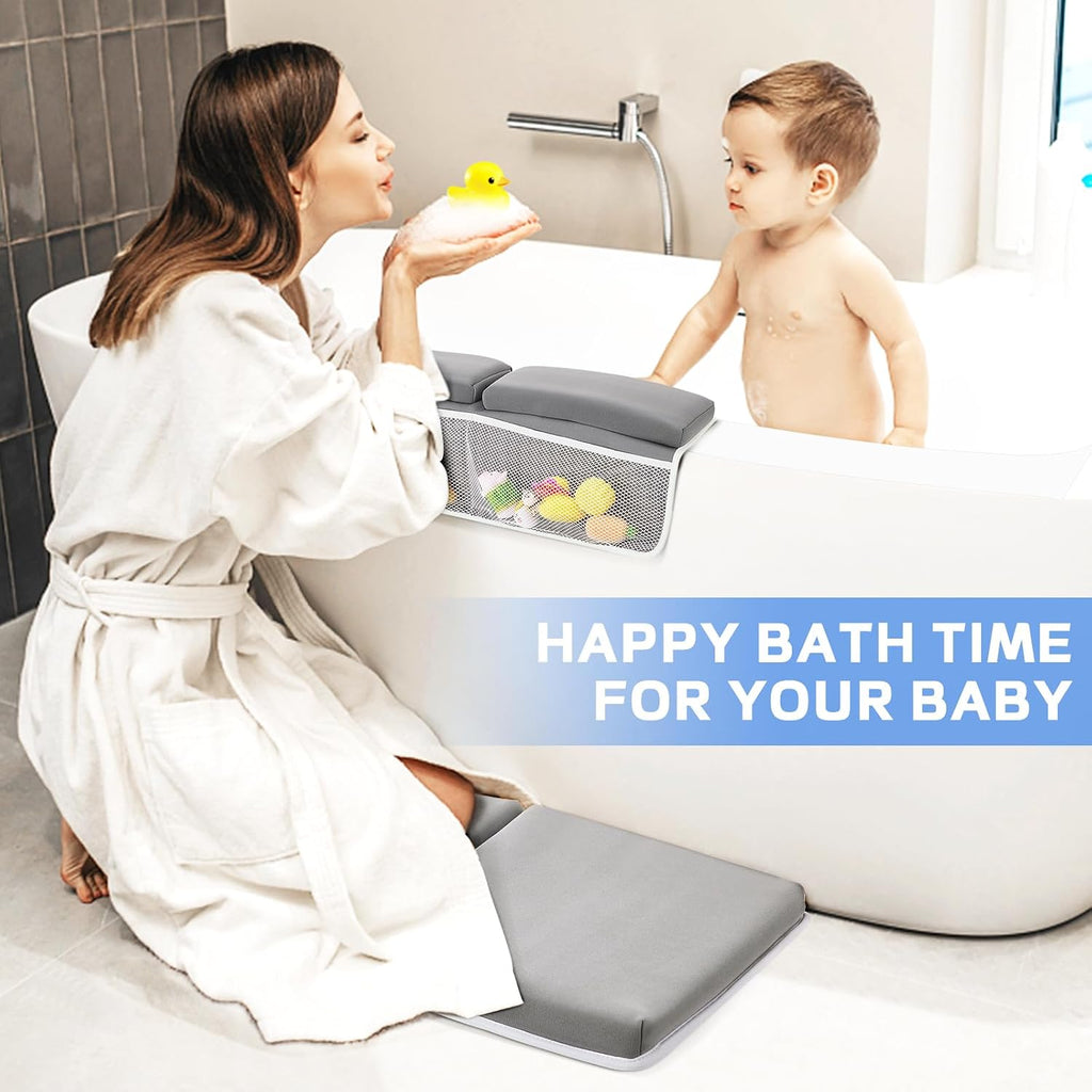 Bath Kneeler and Elbow Rest Pad Set, Bathtub Kneeling Pad, Baby Accessories for Bath, Relieve Your Knees and Elbows