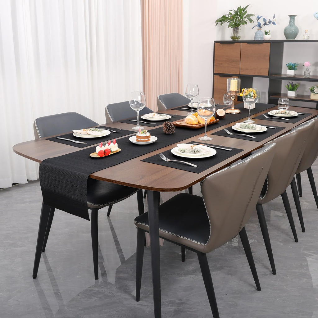 Black Placemats Set of 8 Kitchen and Dining Table Placemats
