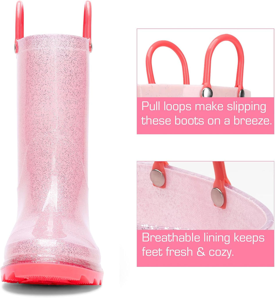 Kids Glitter Rain Boots