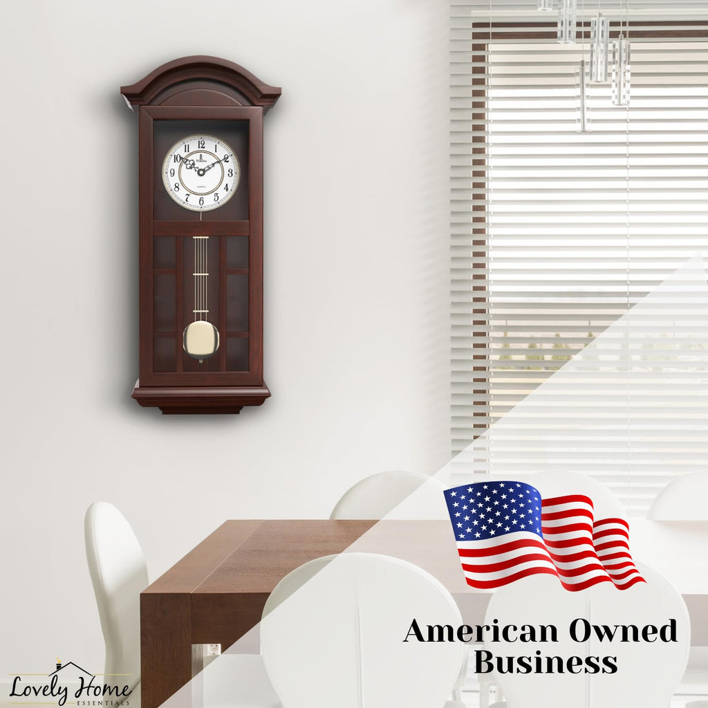 Pendulum Wall Clock, Hanging Wooden Grandfather Wall Clock, Quiet