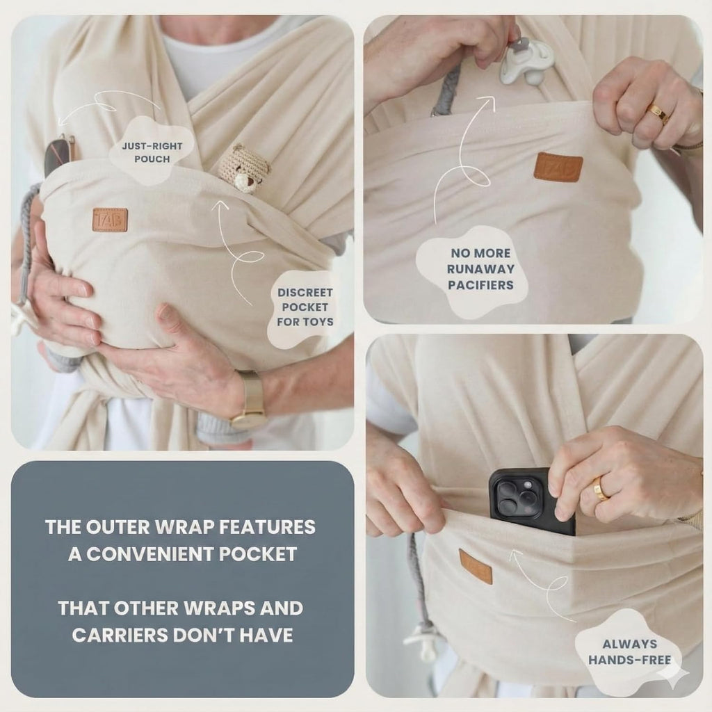 Baby Wrap Ring Sling Carrier, Newborn to Toddler, Adjustable Ergonomic Design for Mom & Dad, Soft Breathable