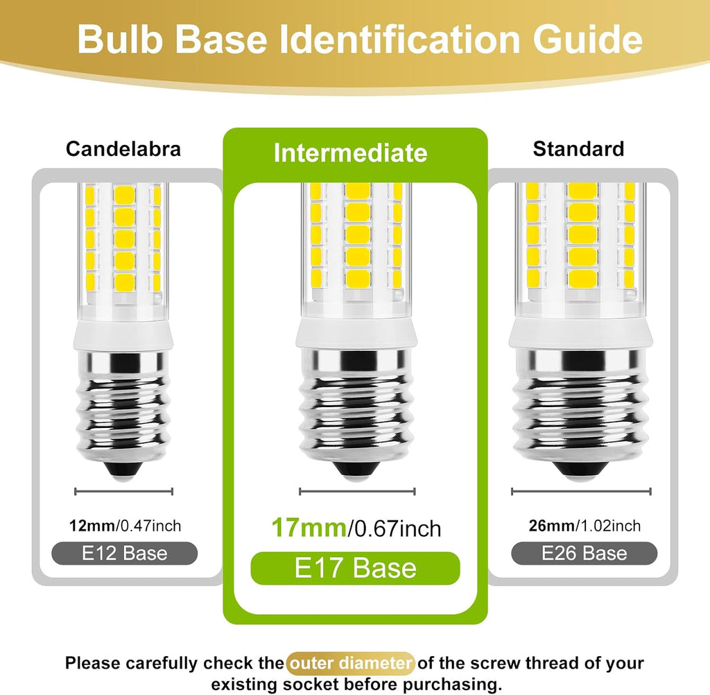 E17 LED Bulb Dimmable, 40W Equivalent, Daylight White 5000K, 2-Pack