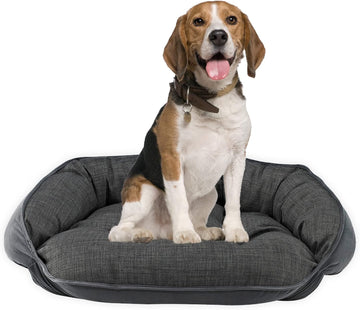 Crescent Bed for Dogs - Reversible Dog Bed with Tufted Cushion and Open Front - Hypoallergenic Dog Bed Lounger
