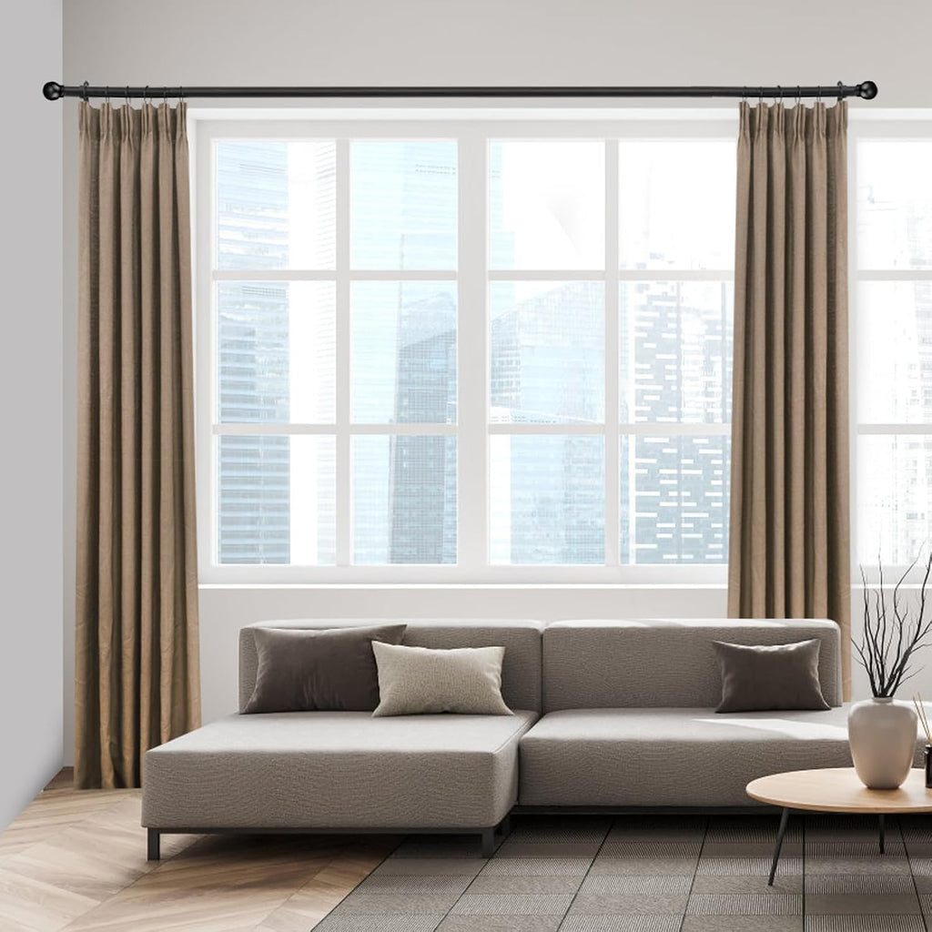 Curtain Rods for Windows 16 to 92 Inches, Curtain Rod Max Adjustable Length of 104 IN, 1" Diameter Drapery Rods Round