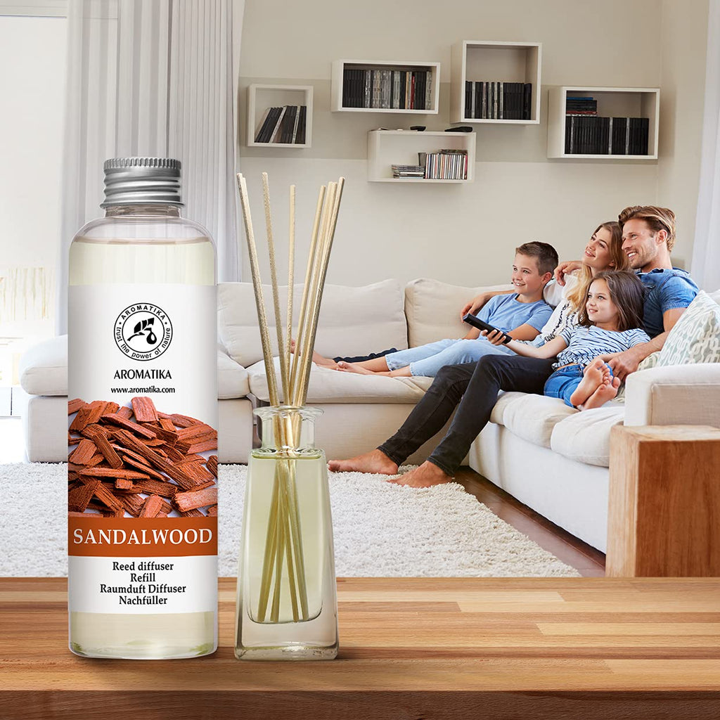 Reed Diffuser Refill Sandalwood 6.8 Fl Oz - 200ml - Room Diffuser Refill - Home Fragrance - Scented Diffuser - Fresh