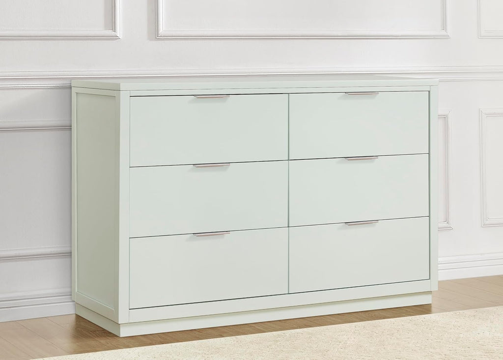 Nest Crib and Dresser Nursery Furniture - 4-in-1 Convertible Crib | Forever 6 Drawer Dresser with Changing Top |
