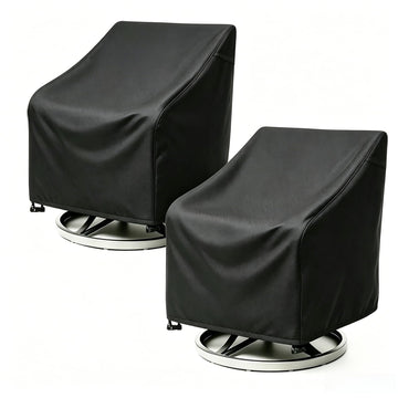 Outdoor Swivel Lounge Chair Cover 2 Pack, (37.5 L x 39.25 W x 38.5 H inches) 100%Waterproof Heavy Duty Outdoor Chair