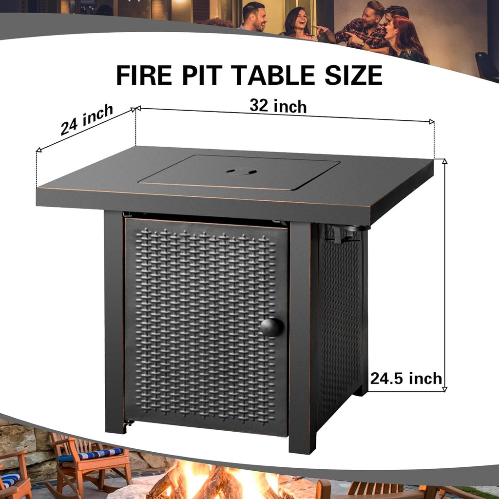 Fire Pit with Grill for Outside Wood Burning