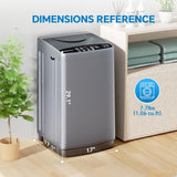 Portable Washing Machine, 7.7 lbs Full-Automatic Compact Laundry Washer, Stainless Steel Drum, 10 Wash Cycles