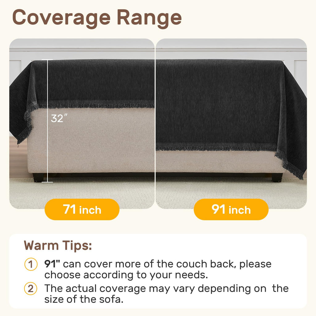 2 Pieces Sectional Couch Covers L Shaped Cover XL Charcoal Gray