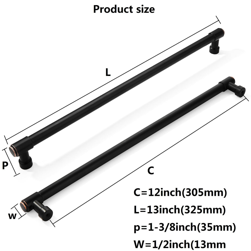 6 Pack 12 Inch(305mm) Oil Rubbed Bronze Cabinet Pulls Kitchen Cabinet Handles Extra Long Cabinet Pulls Kitchen