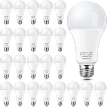 23W E26 LED Bulb, A21 LED Super Bright Light Bulb, 2500 Lumens, Daylight White 5000K for Your