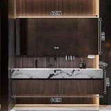 Bathroom Vanity with Sink - Modern Bathroom Sink Cabinet & Smart Mirror Cabinet Set | Wall Mounted | Equipped with