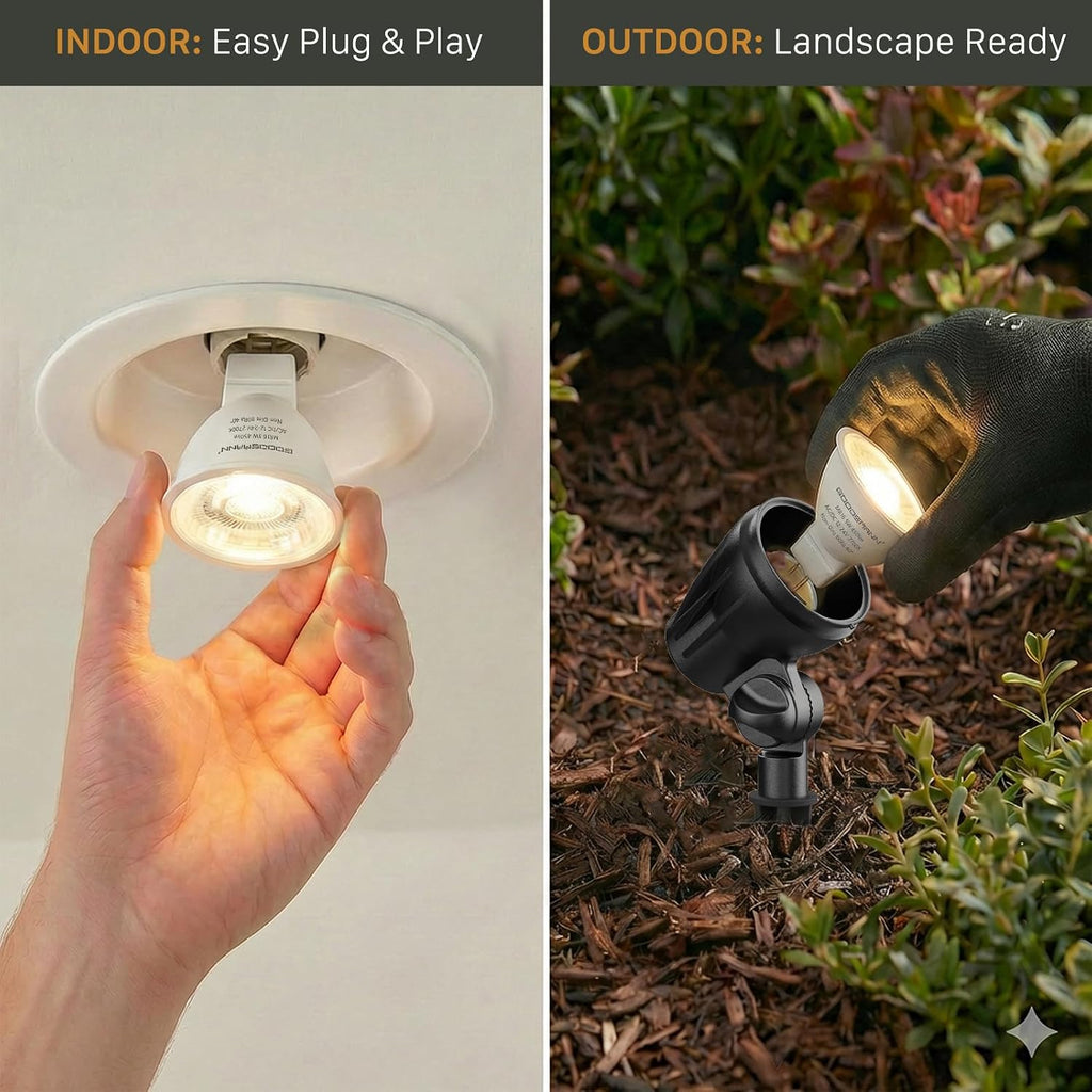 MR16 LED Bulbs, 12V-24V AC/DC Low Voltage Landscape Light Bulbs, 5W (50W Halogen Equiv.), 450LM 2700K Warm