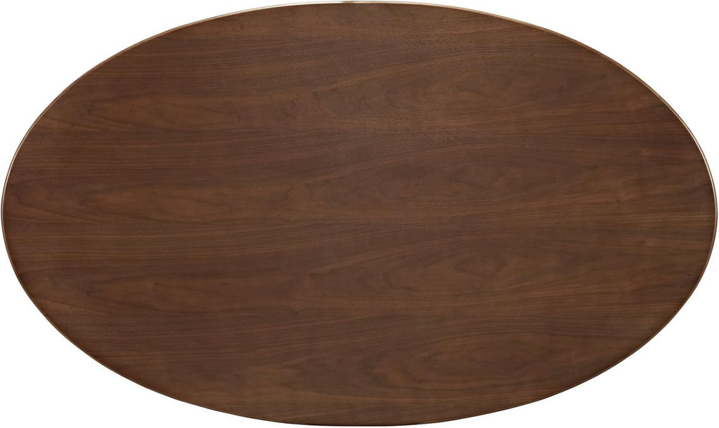Inspired Tulip Style Oval Pedestal Dining Table — Walnut, 60″ Oval